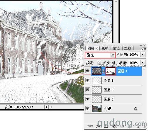 Photoshop滤镜制作迷人的雪景效果