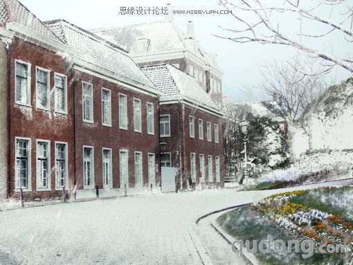 Photoshop滤镜制作迷人的雪景效果
