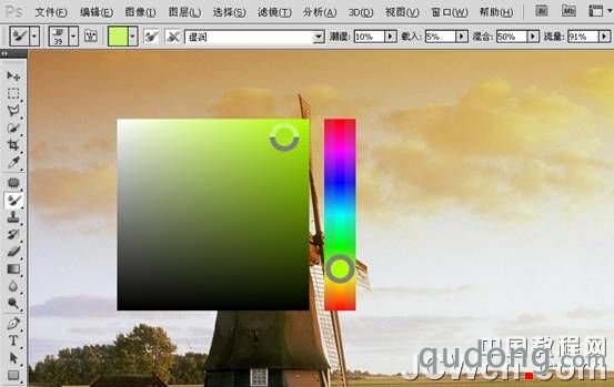 Photoshop CS5新功能教程：混合器画笔轻松圆你画家梦_中国教程网