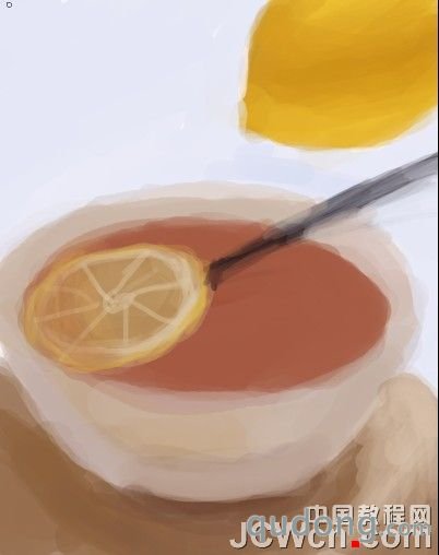 Photoshop鼠绘教程：手绘进阶案例【柠檬茶的绘制】_中国教程网