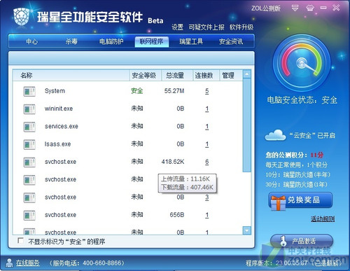 瑞星全功能2011 ZOL公测版评测 