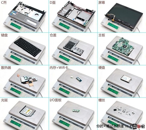 宏碁4820TG 主板介绍与各部件称重