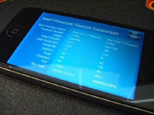 Intel为iPhone推新应用 可查CPU全规格 