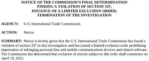 ITC:HTC智能机侵权苹果成立 或在美国面临禁售