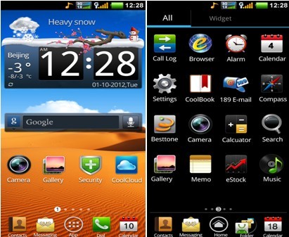 升级Android4.0后的Magview II 9900首页及应用页面