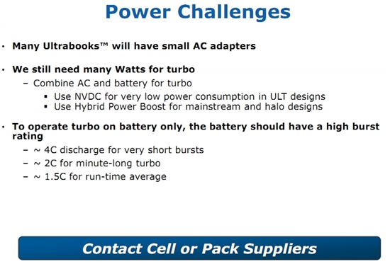 Intel计划为Ultrabook电池制定标准