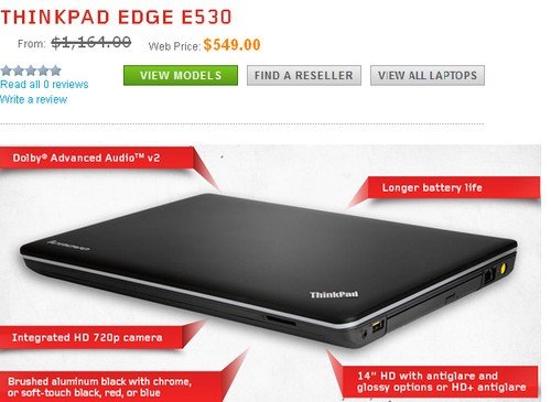 小黑E530和E430新本开售 红色蓝色可选