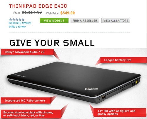 小黑E530和E430新本开售 红色蓝色可选