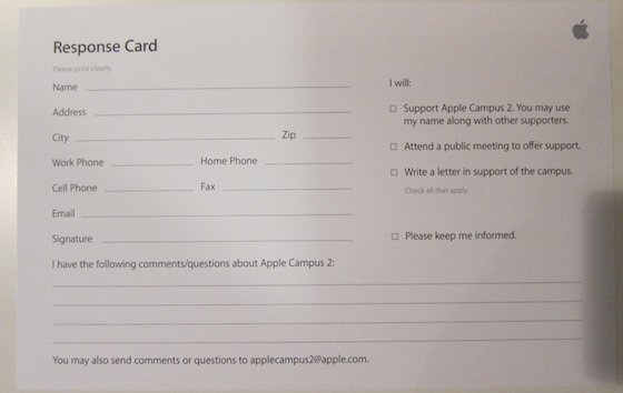 apple_campus_2_response_card 苹果希望库比蒂诺居民支持“飞船总部”计划