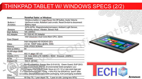 挺进Win 8挑战iPad 联想新款ThinkPad平板电脑曝光