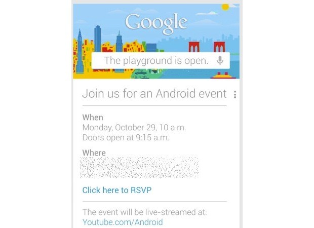 Google 'opens the playground' for an Android event October 29th
