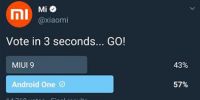 推特网友更爱谁？小米MIUI 9投票结果输给Android One