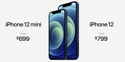 iPhone 12 Mini/iPhone 12售价公布：699/799美元起售