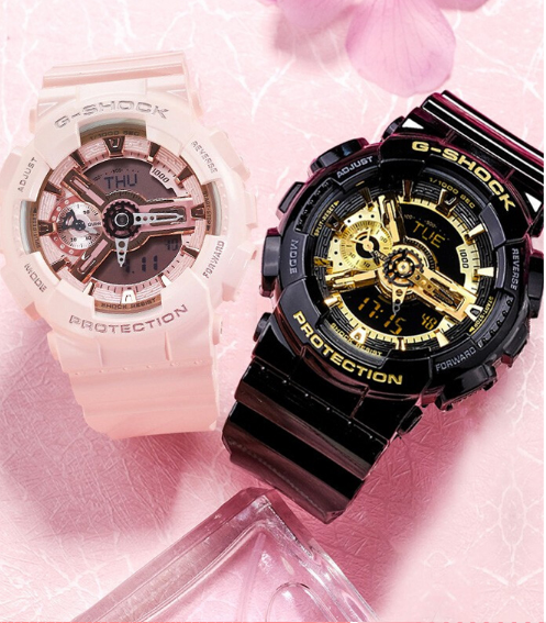 礼盒版卡西欧CASIO黑色和粉色情侣对表 礼盒版卡西欧CASIO黑色和粉色情侣对表