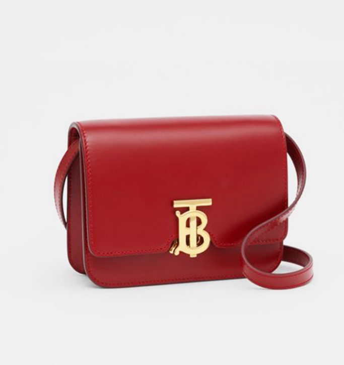 博柏利BURBERRY 2021春夏深红色TB迷你专属标识皮革斜挎单肩包 博柏利BURBERRY 2021春夏深红色TB迷你专属标识皮革斜挎单肩包