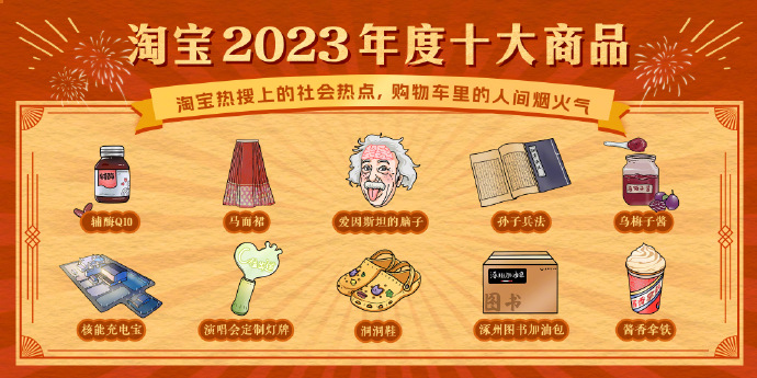 2023年度淘宝十大热销商品公布 “爱因斯坦的脑子”入选