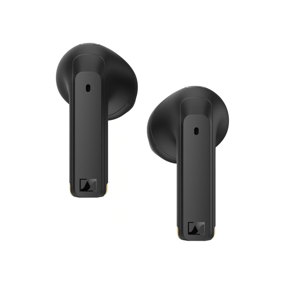 A pair of black earbudsDescription automatically generated