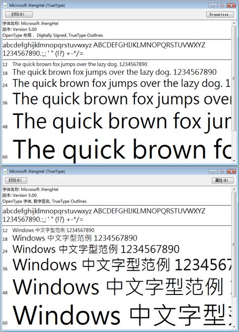 让Windows Vista字体查看器显示中文字符预览