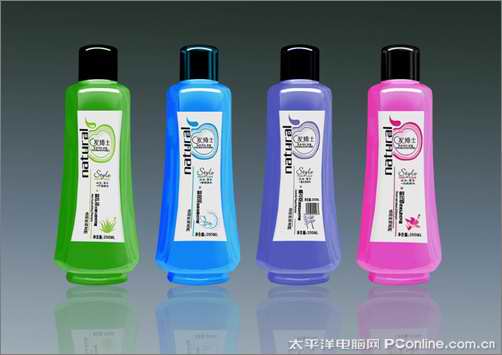 Photoshop鼠绘教程：绘制瓶装洗发水广告效果图(1)