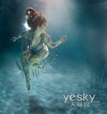Photoshop教程：调水下人物的艳丽梦幻效果(1)