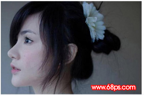 Photoshop把美女的侧面像转成仿手绘效果(1)