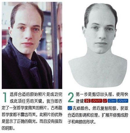 Photoshop CS3以假乱真：将人像变石像