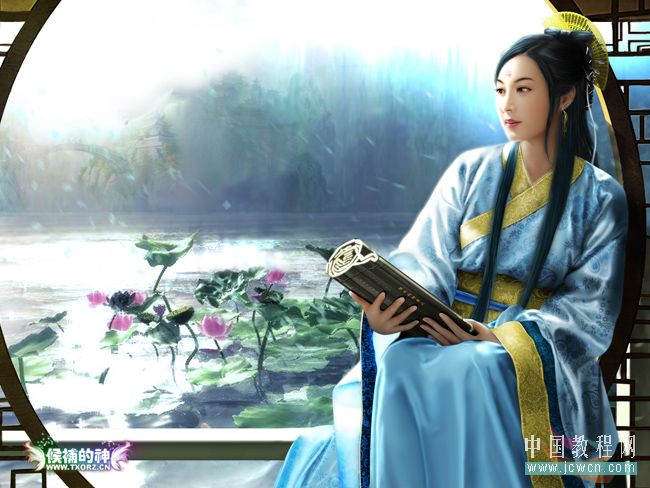Photoshop鼠绘教程：绘制古典风格夕照美女(1)