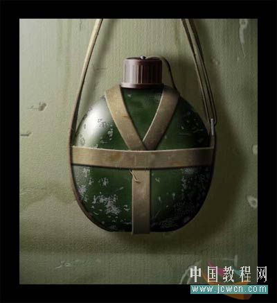 Photoshop鼠绘教程：绘制逼真老式军用水壶(1)