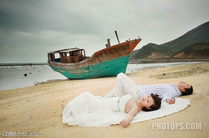 Photoshop打造清晰浪漫的海景婚片(1)