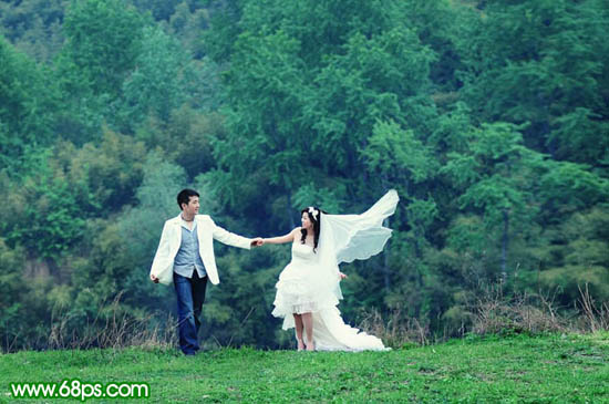 Photoshop打造梦幻的绿色艺术婚片(1)