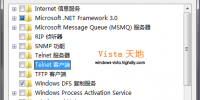 在Windows Vista中安装Telnet客户端