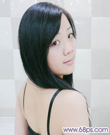Photoshop把人物转成紫色仿手绘效果(1)