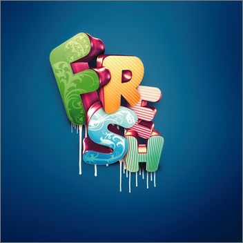 Photoshop制作动感3D字体效果(1)