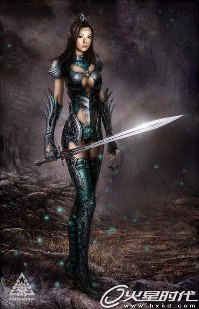 Photoshop鼠绘古代精灵女战士(1)