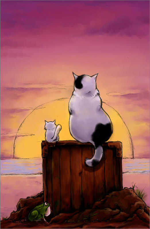 Photoshop和Painter手绘插画《眺望》(1)