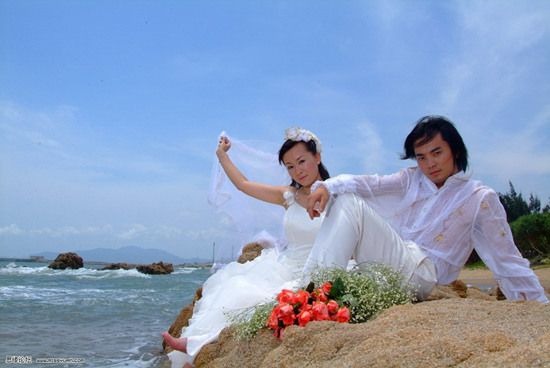 Photoshop婚照处理实例：地久天长