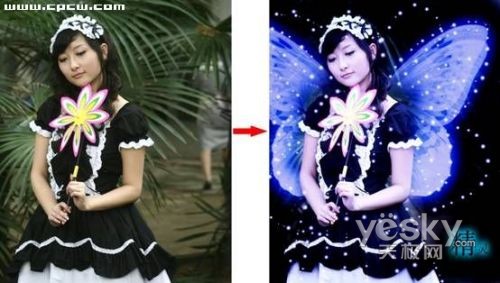 Photoshop营造梦幻效果:神秘园中的精灵