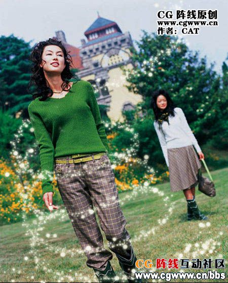 Photoshop制作美女的梦幻环绕光圈