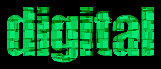 Photoshop绘制错乱拼帖立体特效字