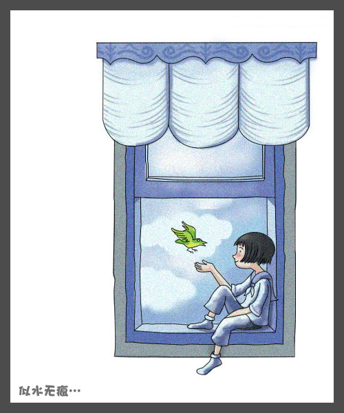 Photoshop鼠绘几米漫画效果
