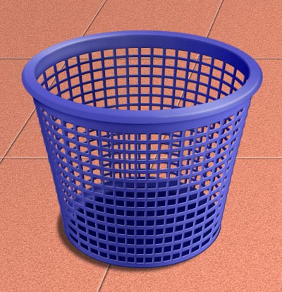 Photoshop绘制逼真三维网格垃圾桶