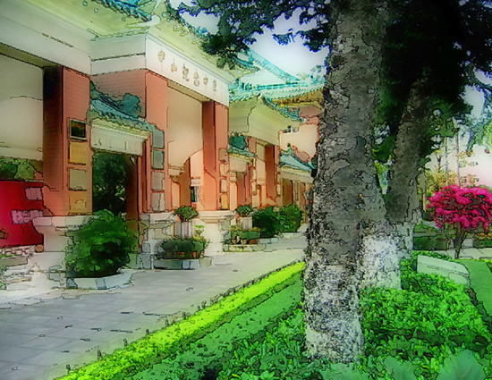 Photoshop将照片处理成钢笔淡彩特效