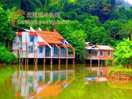 将风景画photoshop成壁挂装饰油画