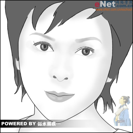 Photoshop快速鼠绘大眼美女关芝琳