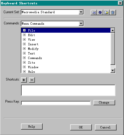 Dreamweaver4.0 快捷键自己DIY
