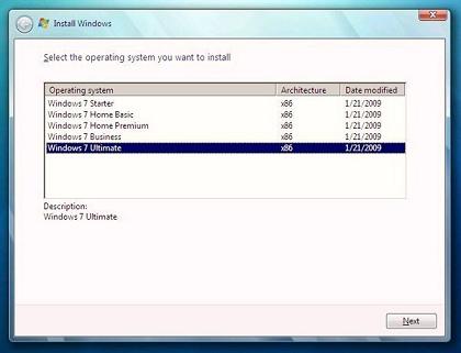 截图泄露Windows 7 Build 7025的多个版本