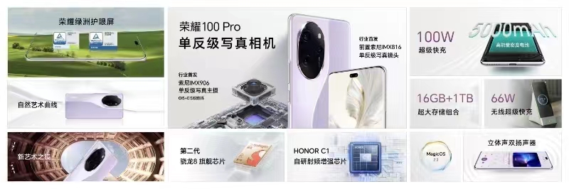 单反级人像写真镜头+绿洲护眼屏 荣耀100系列双旗舰正式发布