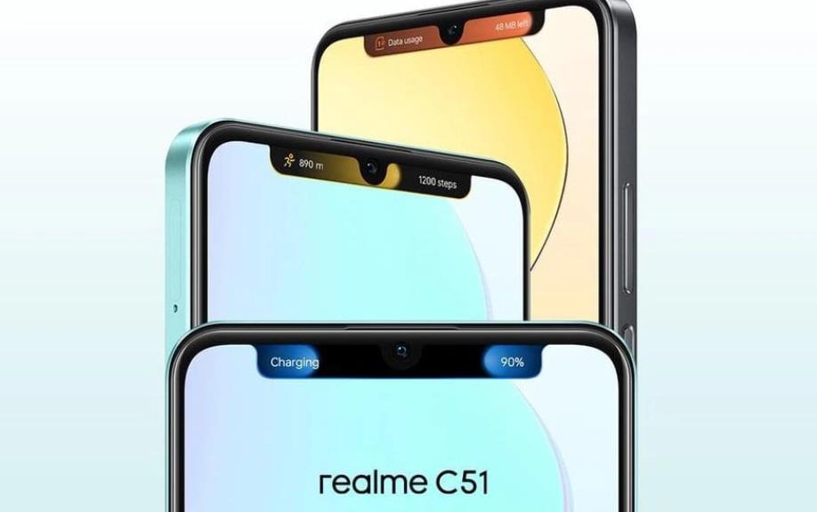 realme C51：全新C系列手机曝光，直角边框+水滴屏设计！
