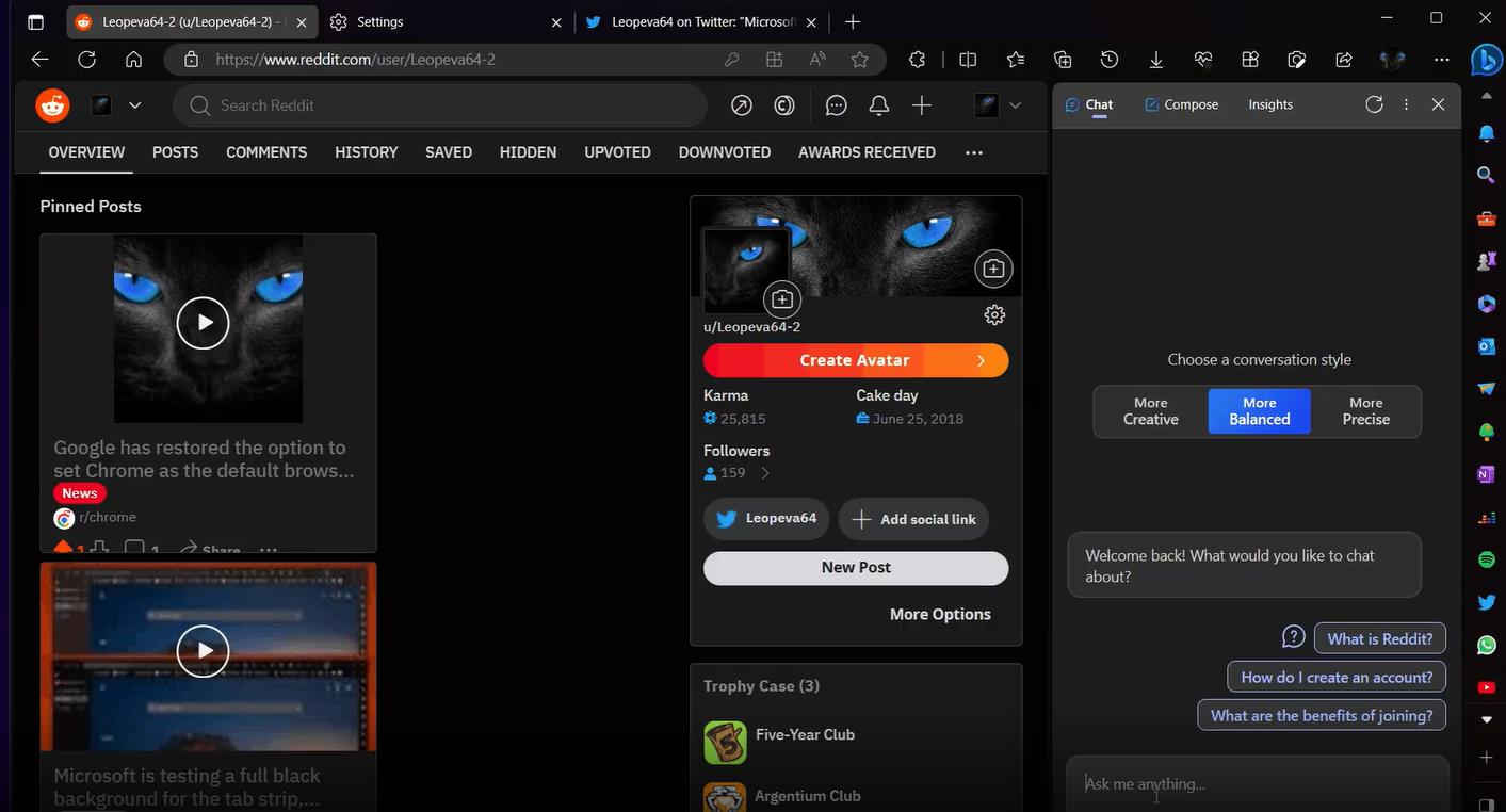 微软 Edge 浏览器即将推出新功能，通过 Bing 聊天面板控制浏览器操作
