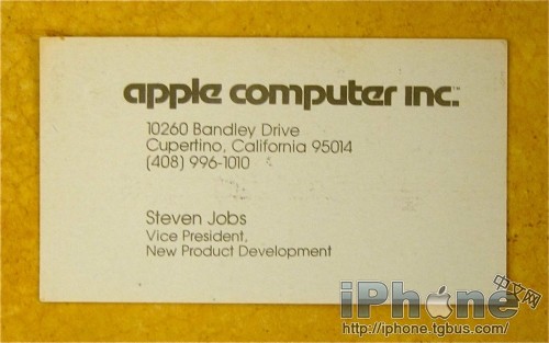 同iphone一样充满艺术感 看乔布斯1979年的名片